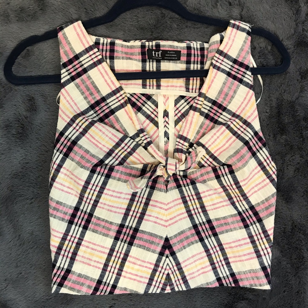 Zara trf Collection Plaid Sleeveless Top